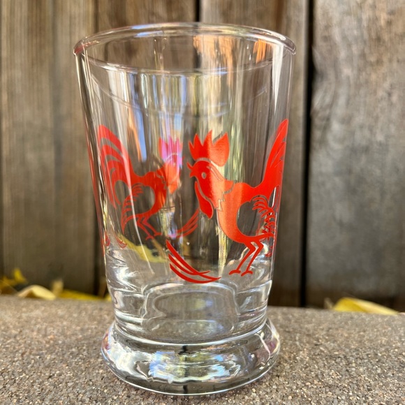 Libby Red Rooster Vintage Set of Chicken Juice Glasses Red Rooster & Cherry Cups - Picture 3 of 12